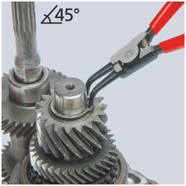KNIPEX 46 31 A22 Låseringstang til udvendige ringe på aksler Bøjet 45° betrukket med kunststof sort atramenteret 185 mm
