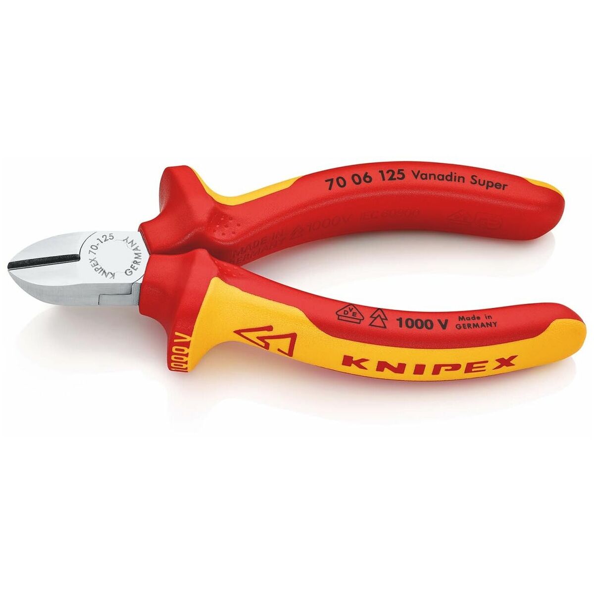 Side cutter, chrome-plated VDE insulated 125 mm