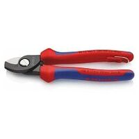 Cable Shears with multi-component grips, with integrated tether attachment point for a tool tether burnished 180 mm