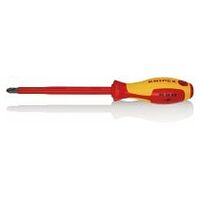 Screwdriver for cross recessed screws Phillips® insulating multi-component handle, VDE-tested burnished 270 mm