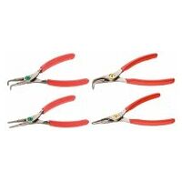 Set of 4 straight and 90° angled nose Circlips® pliers, 18-60 mm