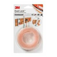 3M™ Dual Lock™ fleksibel trykforsegling SJ3560, gennemsigtig, 25 mm x 1,25 m, 5,7 mm, 40 heads/cm2, ydre område, blister