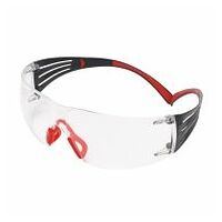 3M™ SecureFit™ 400 Safety Glasses, Red/Grey frame, Scotchgard™ Anti-Fog, Clear Lens, SF401SGAF-RED EU