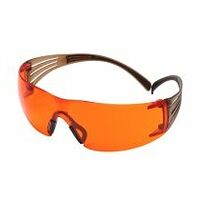 3M™ SecureFit™ 400 Gafas de seguridad, montura negro/marrón, recubrimiento antiempañante/antirrayaduras Scotchgard™ (K y N), lente naranja, SF406SGAF-BLA-EU, 20/caja