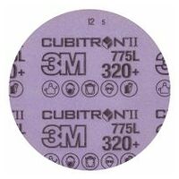 3M™ Cubitron™ II Hookit™ filmskive 775L, 125 mm, 320+, uperforeret