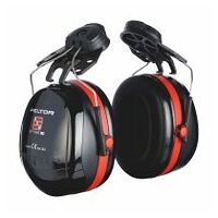 Căști anti-microfon 3M™ PELTOR™ Optime™ III, 34 dB, negru/roșu, montate pe cască, H540P3H-413-SV