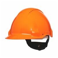 3M™ G3000 Casco de seguridad G30DUO en color naranja, ventilado, con Uvicator, Pinlock y banda de sudor de cuero