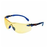 3M™ Solus™ Schutzbrille mit blauem/schwarzem Rahmen, Scotchgard™ Antibeschlag-Beschichtung, bernsteingelben Gläsern, S1103SGAF-EU