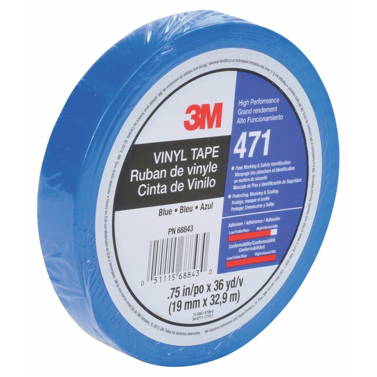 Il suffit d'acheter Ruban adhésif vinyle 3M™ 471, Bleu, emballage  individuel, 12 mm x 32 m, 0.14 mm