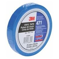 Ruban adhésif vinyle 3M™ 471, Bleu, emballage individuel, 12 mm x 32 m, 0.14 mm