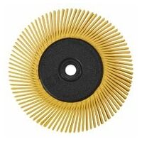 Scotch-Brite™ Brosse sur tige de 6mm Radial Bristle BB-ZB, TC, jaune, Ø 194 mm x 25 mm x 32 mm, P80, avec adaptateur