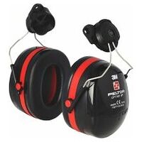 3M™ PELTOR™ Optime™ III Earmuffs, 34 dB, Black/Red, Helmet Mounted, H540P3EA-413-SV