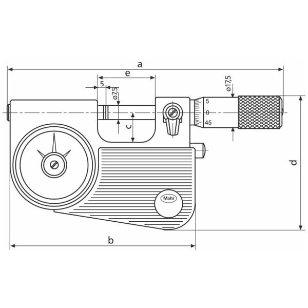 Micrometer with dial comparator 0-25 mm