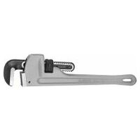 Pipe wrench for one-handed operation,with aluminium handle