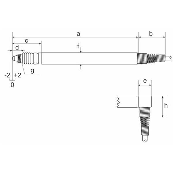 Inductive length measuring probe