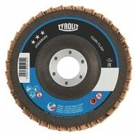 Rondelle de blocage TYROLIT TWIN FLAP 115x22.23mm 27A coudée ZACA40Q acier / inox