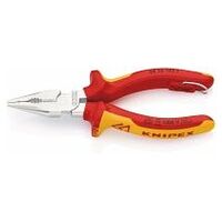 Needle-Nose Combination Pliers insulated with multi-component grips, VDE-tested with integrated insulated tether attachment point for a tool tether chrome-plated 145 mm