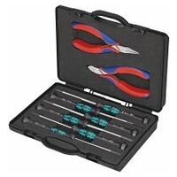 Case for Electronics Pliers with tools for work on electronic components