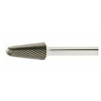 LUKAS Fresa HFL forma de cono redondo para acero inoxidable/acero 12x25 mm vástago 6 mm Dentado 3