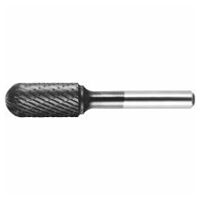 LUKAS Fresa HFC forma redonda de rodillo para acero 12x25 mm vástago 6 mm Dentado 7 Recubierto de TiAlN
