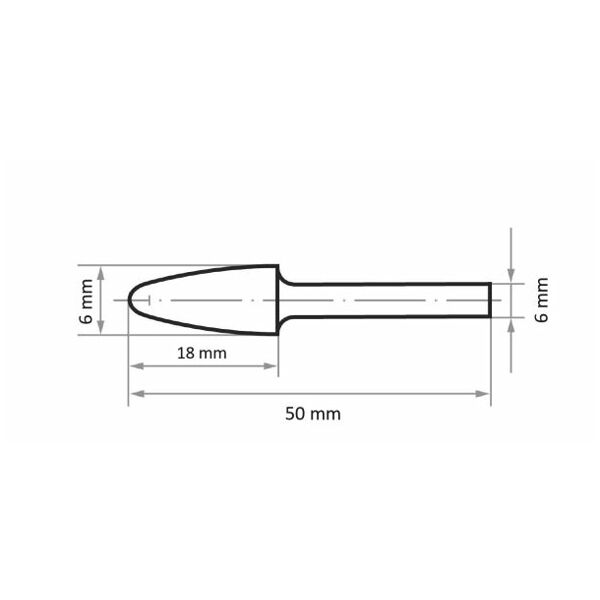 LUKAS Fräser HFF Rundbogen Alu 6x18 mm Schaft 6 mm LightFlow-Beschichtung 9 