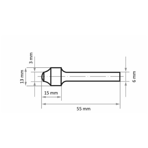 3 LUKAS Fräser HFR Sonderform für Edelstahl/Stahl 13x15 mm Schaft 6 mm Verz 