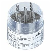 LUKAS-freesset, 5-delig, schacht mm, schacht 6 mm / galv. 9 voor aluminium