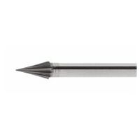 LUKAS HSS MF cone shaped miniature burr for stainless steel/steel 4x7 mm shank 3 mm cut 5
