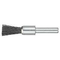 LUKAS Cepillo redondo de alambre con vástago BPSW para acero 10x20 mm para taladradoras ondulado