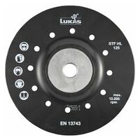 LUKAS Plato de apoyo STF para discos de fibra Ø 180 mm con rosca M14 con aletas de refrigeración