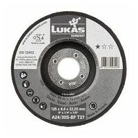 Discul de rectificat LUKAS T27 pentru oțel 115x6 mm centru adâncit / pentru polizor unghiular / A24/30S-BF