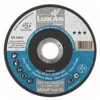 Disc de tăiere LUKAS T41 pentru oțel inoxidabil 125x1 mm drept / pentru polizor unghiular / A60Z-BF