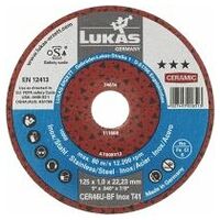 Discul de tăiere LUKAS T41 pentru oțel inoxidabil 125x1 mm drept / pentru polizor unghiular / Ceramic