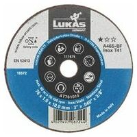 Disc de tăiere LUKAS T41 pentru oțel inoxidabil 76x1 mm drept / alezaj 10 mm / pentru polizor drept