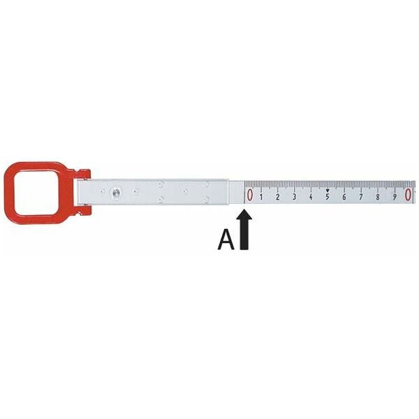 White steel tape measure in a frame