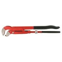 Corner pipe wrench with S-form jaws