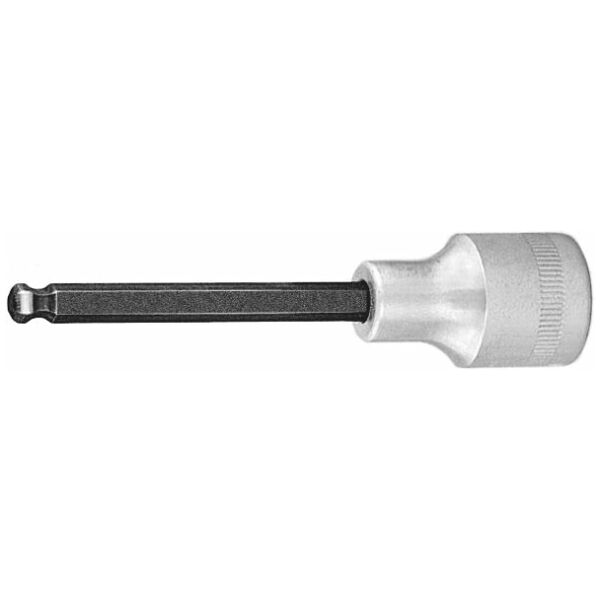 Sekskant-skruetrækkerindsats, 1/2 tomme, lang med kuglehoved 8 mm