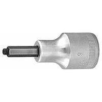 Screwdriver socket, inside hexagon, with pin guide, 1/2 inch