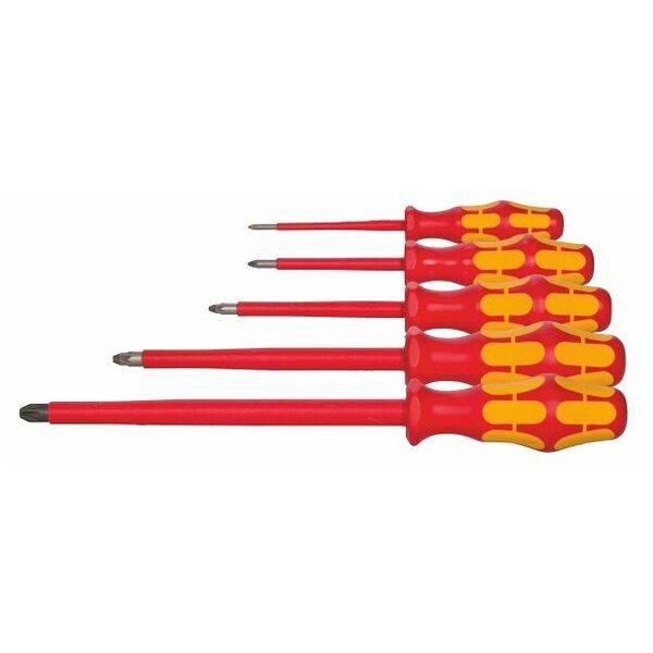 Electrician’s screwdriver set for Pozidriv, with Kraftform handle fully insulated 5