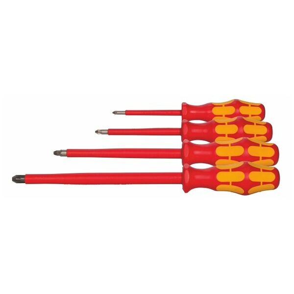 Electrician’s screwdriver set for Pozidriv, with Kraftform handle fully insulated 4
