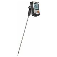 Temperature measuring device with temperature stick