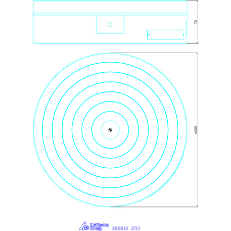 Piano magnetico con rastremazione radiale dei poli  250 mm