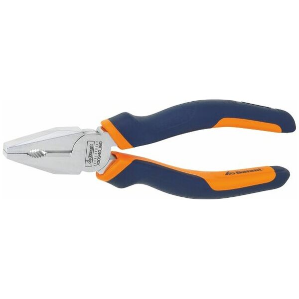 Combination pliers, chrome-plated, with 2-component grips
