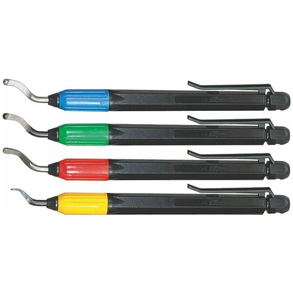 Universal deburrer set (4 holders each with 1 blade)