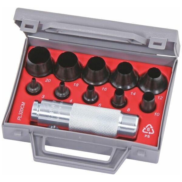 Wad punch set complete in a case  3-20 mm