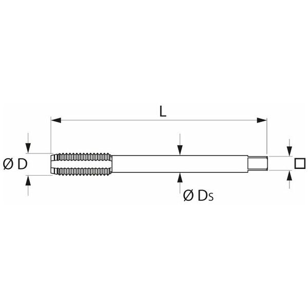 Machine tap Form B, extra long uncoated