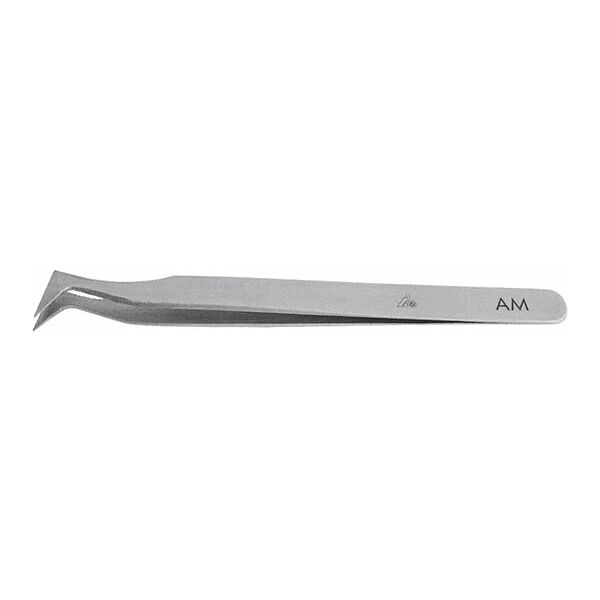 Tweezers, shouldered, needle pointed, angled, 115 mm, form G  AM
