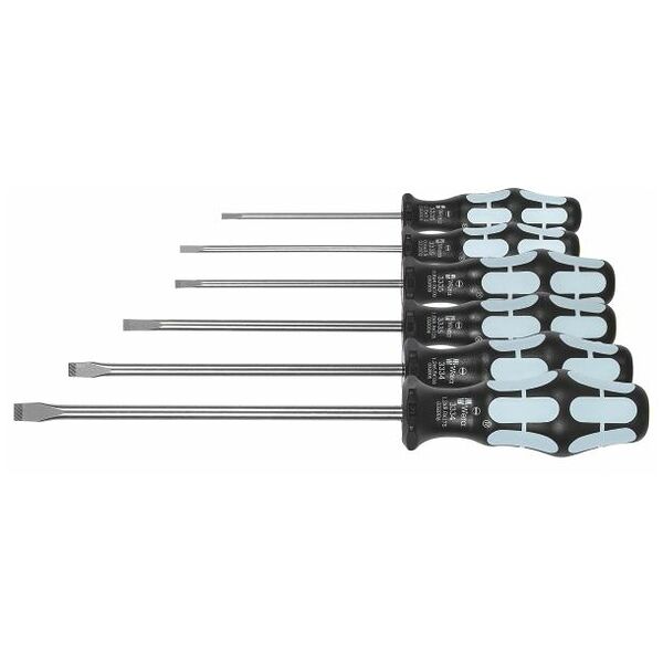 “Stainless” blade screwdriver set for slot-head, with Kraftform handle  6