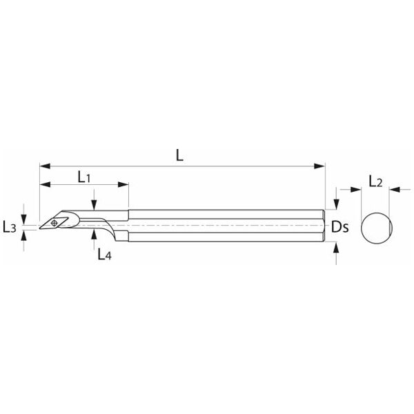 Boring bar set, steel, with IC  right-hand