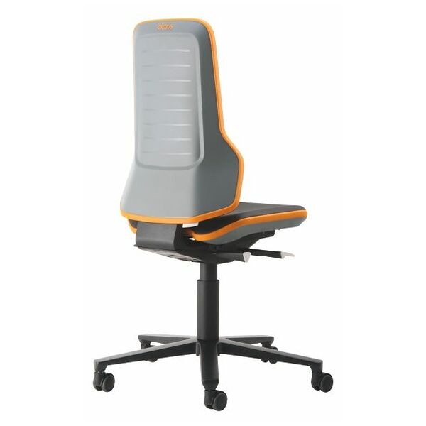 Pracovní otočná židle Neon, koženka, s kolečky, nízká